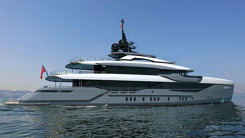 a large white boat aboard ETERNAL SPARK Yacht for Sale