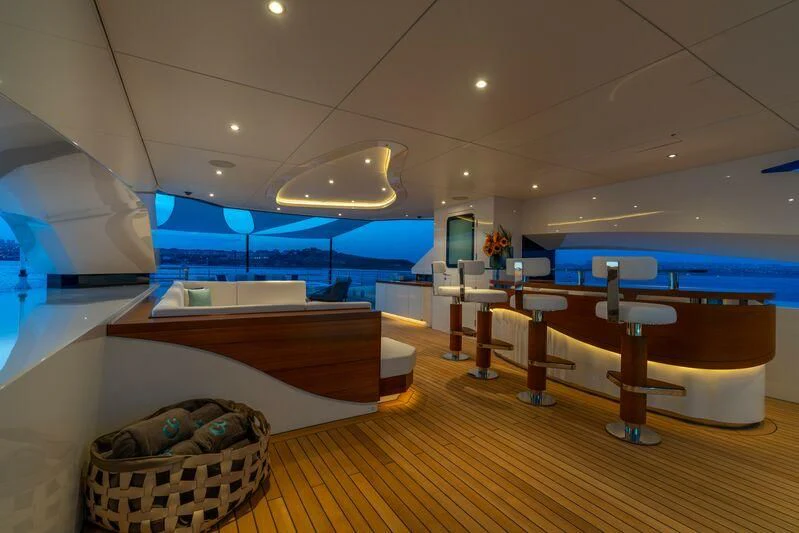 a room with a couch and a table aboard ETERNAL SPARK Yacht for Sale
