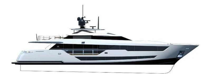 a white and black boat aboard CARMA Yacht for Sale