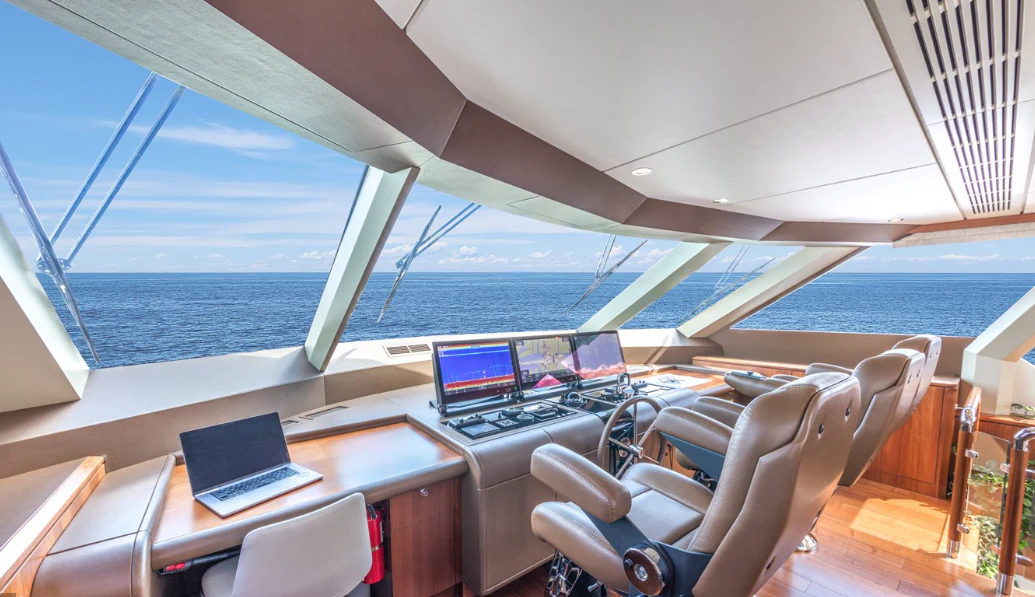 a boat with a laptop on it aboard DRINKABILITY Yacht for Sale