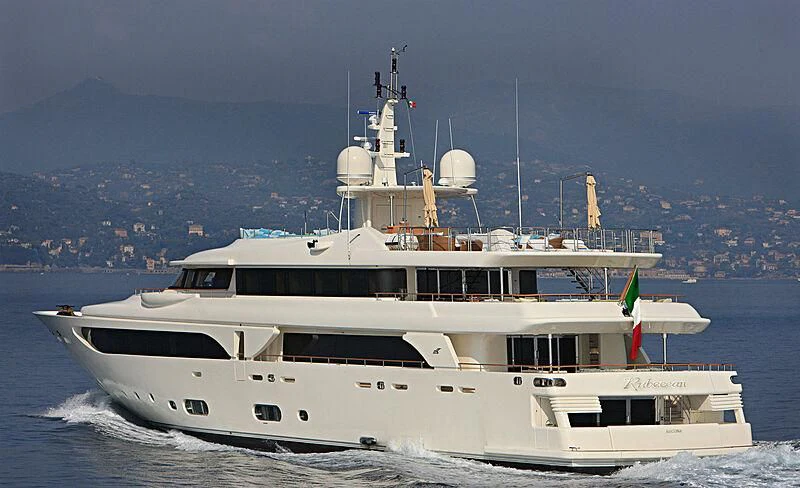 a large white boat aboard LADY I Yacht for Charter