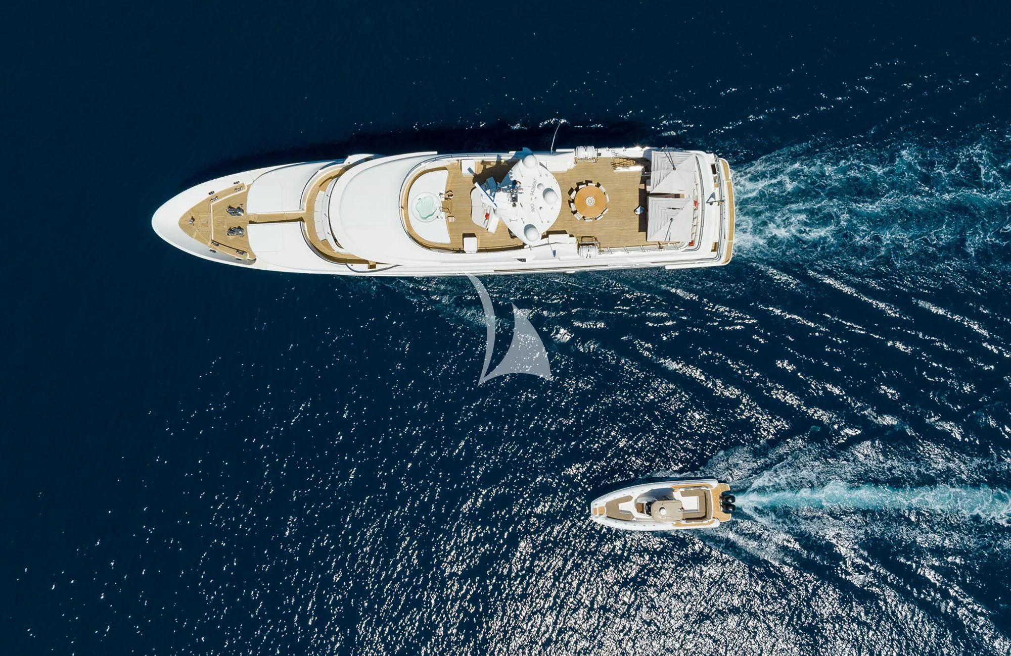 a gold and silver object in the water aboard LADY I Yacht for Charter