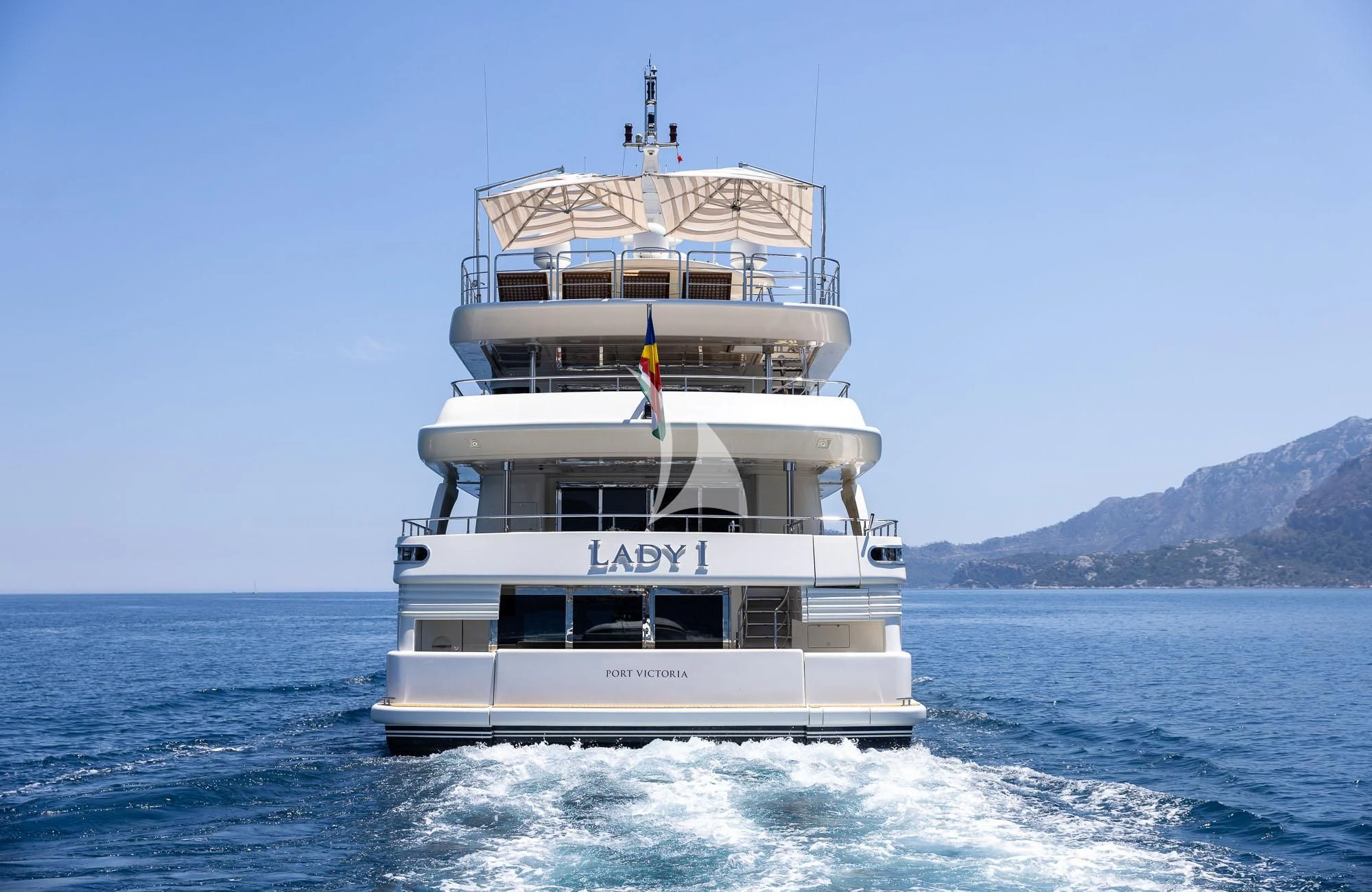 a boat on the water aboard LADY I Yacht for Charter