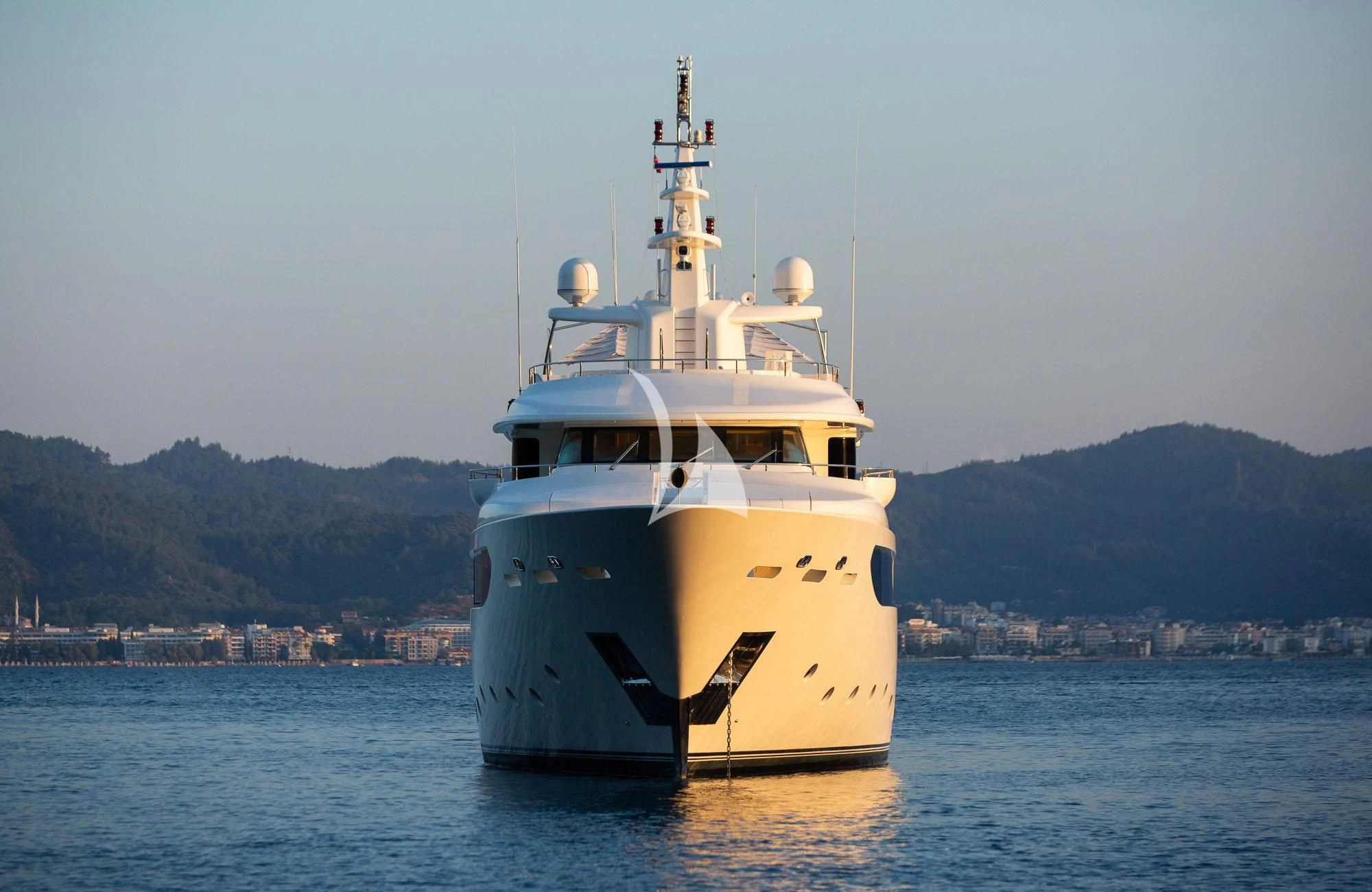 a boat in the water aboard LADY I Yacht for Charter