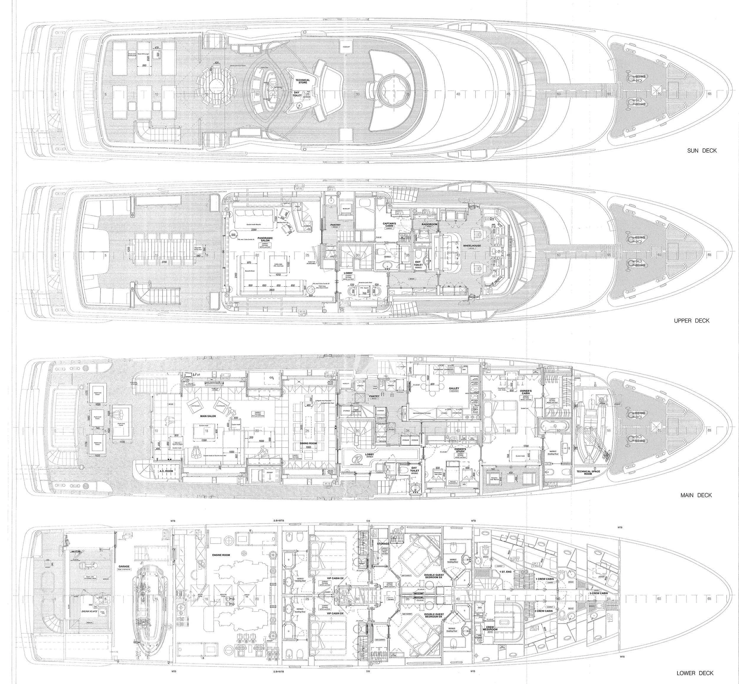 diagram aboard LADY I Yacht for Charter