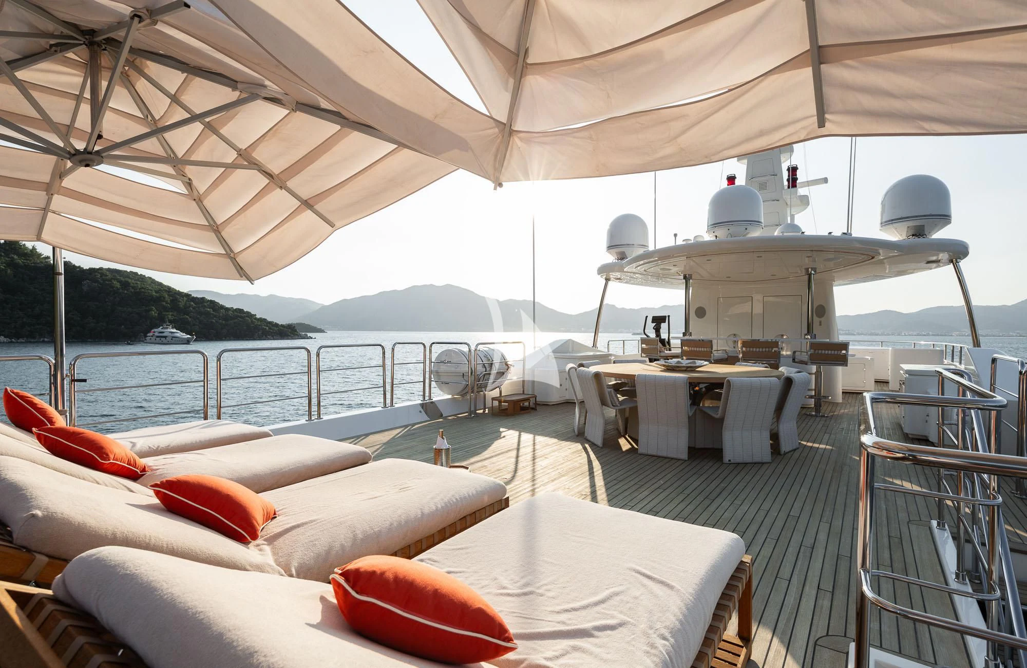 a boat on the water aboard LADY I Yacht for Charter