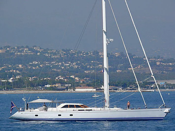 a white boat in the water aboard KAWIL Yacht for Sale