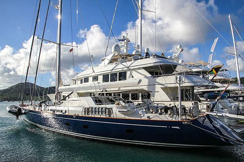 a large boat in the water aboard KAWIL Yacht for Sale