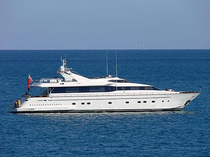 a white yacht in the water aboard SYNERGY Y Yacht for Sale