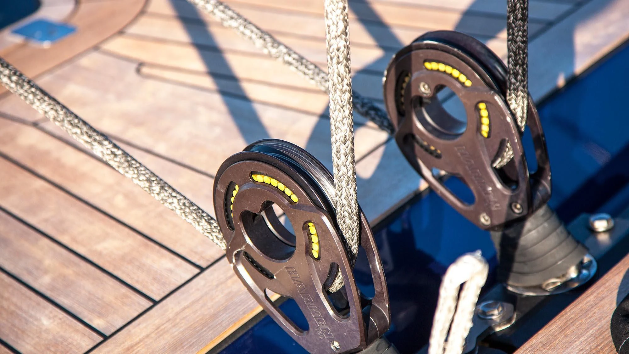 a black and yellow parking meter aboard INTI CUBE Yacht for Sale