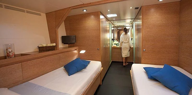 a person in a room aboard INTI CUBE Yacht for Sale