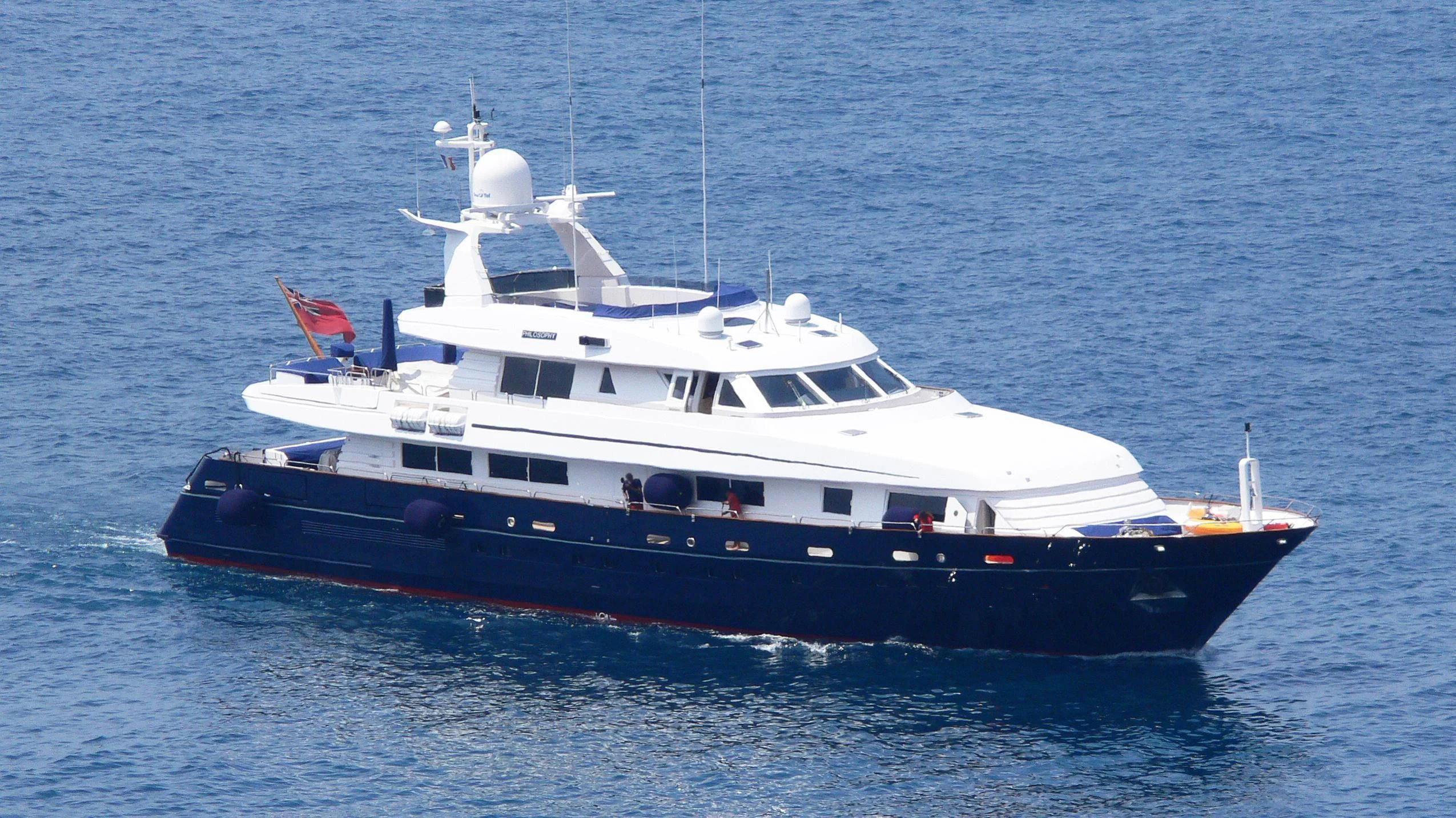 a large boat in the water aboard ASTRA ULTIMA Yacht for Sale