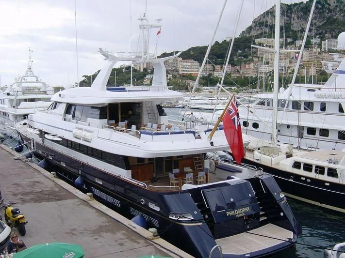 boats docked at a dock aboard ASTRA ULTIMA Yacht for Sale