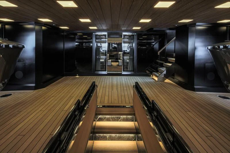 a room with a row of seats aboard ATLANTE Yacht for Sale