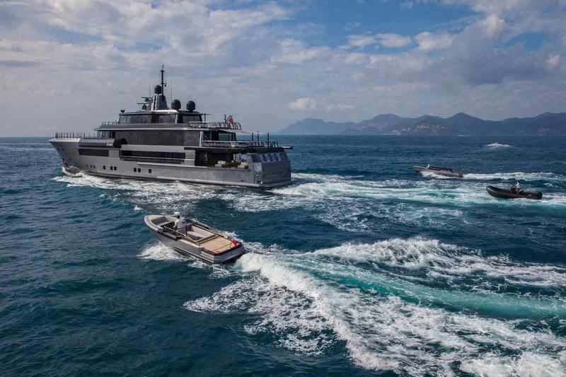 a boat and a boat in the water aboard ATLANTE Yacht for Sale
