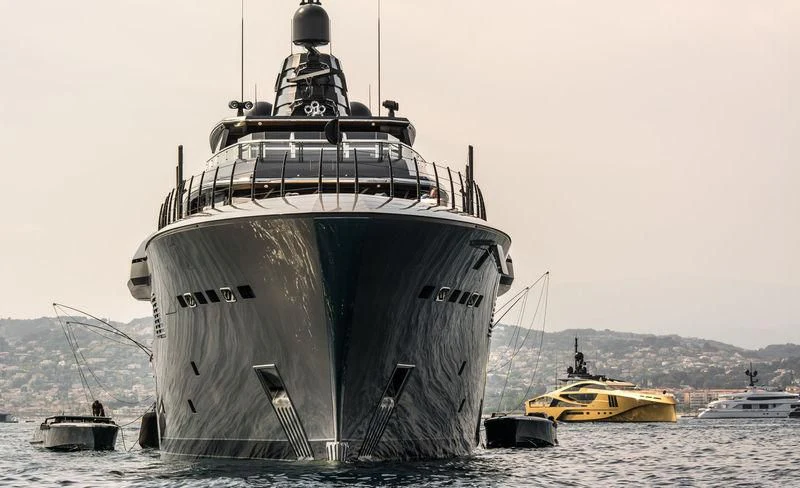 a large ship in the water aboard ATLANTE Yacht for Sale