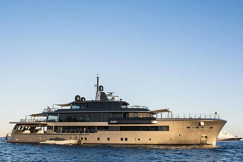 a large ship in the water aboard ATLANTE Yacht for Sale