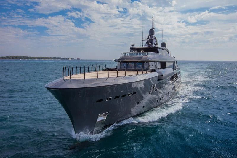 a large boat on the water aboard ATLANTE Yacht for Sale