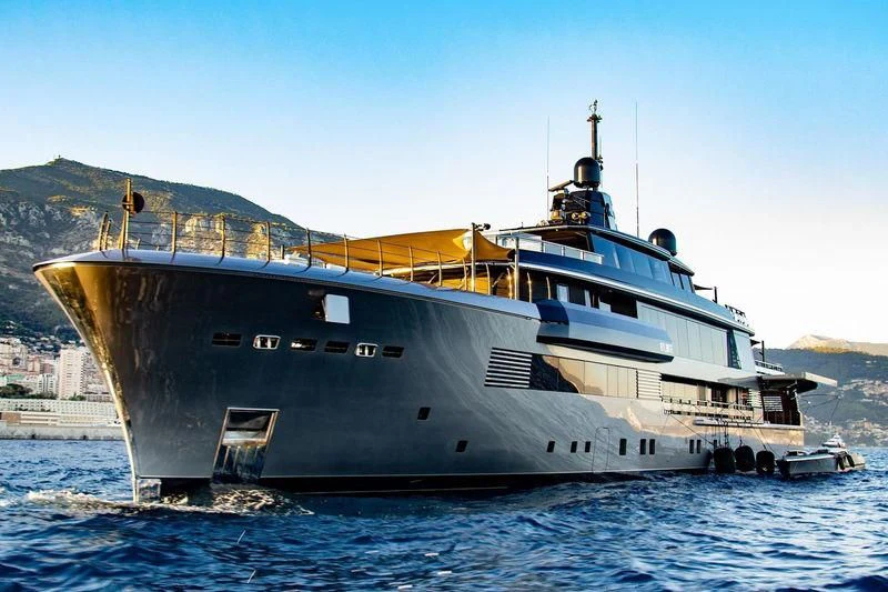 a large ship in the water aboard ATLANTE Yacht for Sale