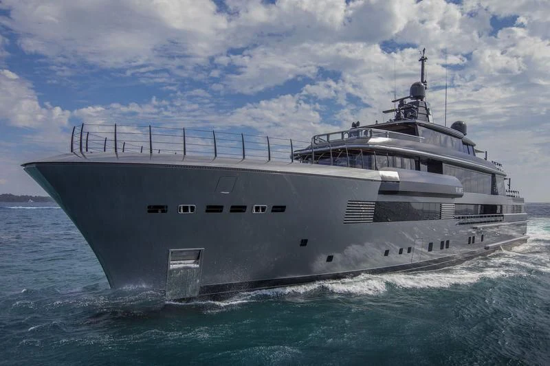 a large white boat in the water aboard ATLANTE Yacht for Sale