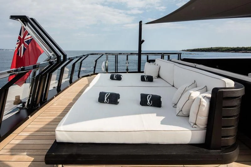 a boat on a deck aboard ATLANTE Yacht for Sale