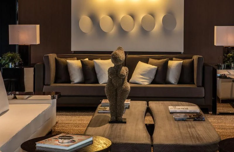 a dog sitting on a couch aboard ATLANTE Yacht for Sale