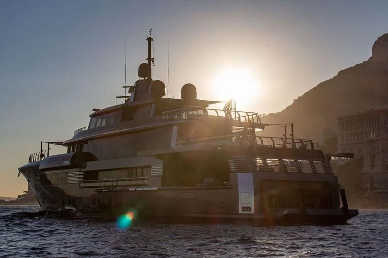 a large ship in the water aboard ATLANTE Yacht for Sale