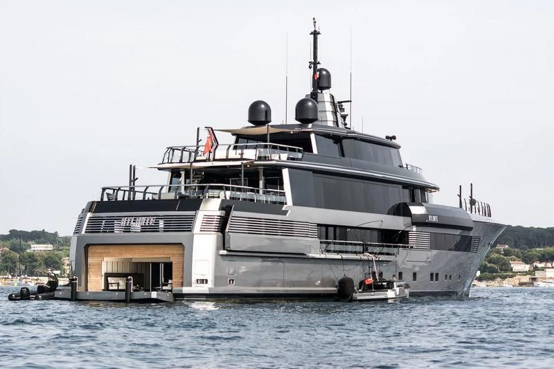 a large ship in the water aboard ATLANTE Yacht for Sale