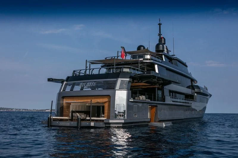 a large ship in the water aboard ATLANTE Yacht for Sale