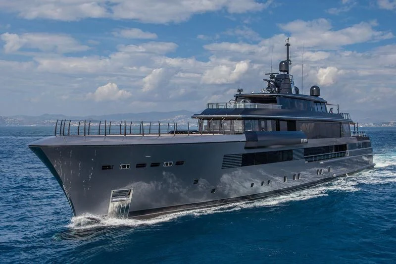 a large ship in the water aboard ATLANTE Yacht for Sale