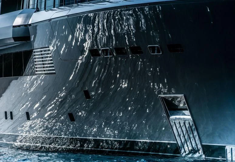 a large ship with a lot of windows aboard ATLANTE Yacht for Sale