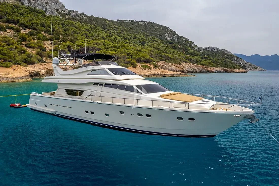 a white yacht in the water aboard BELLAS BOY Yacht for Sale
