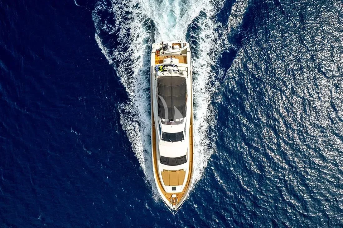 a space shuttle on a blue surface aboard BELLAS BOY Yacht for Sale