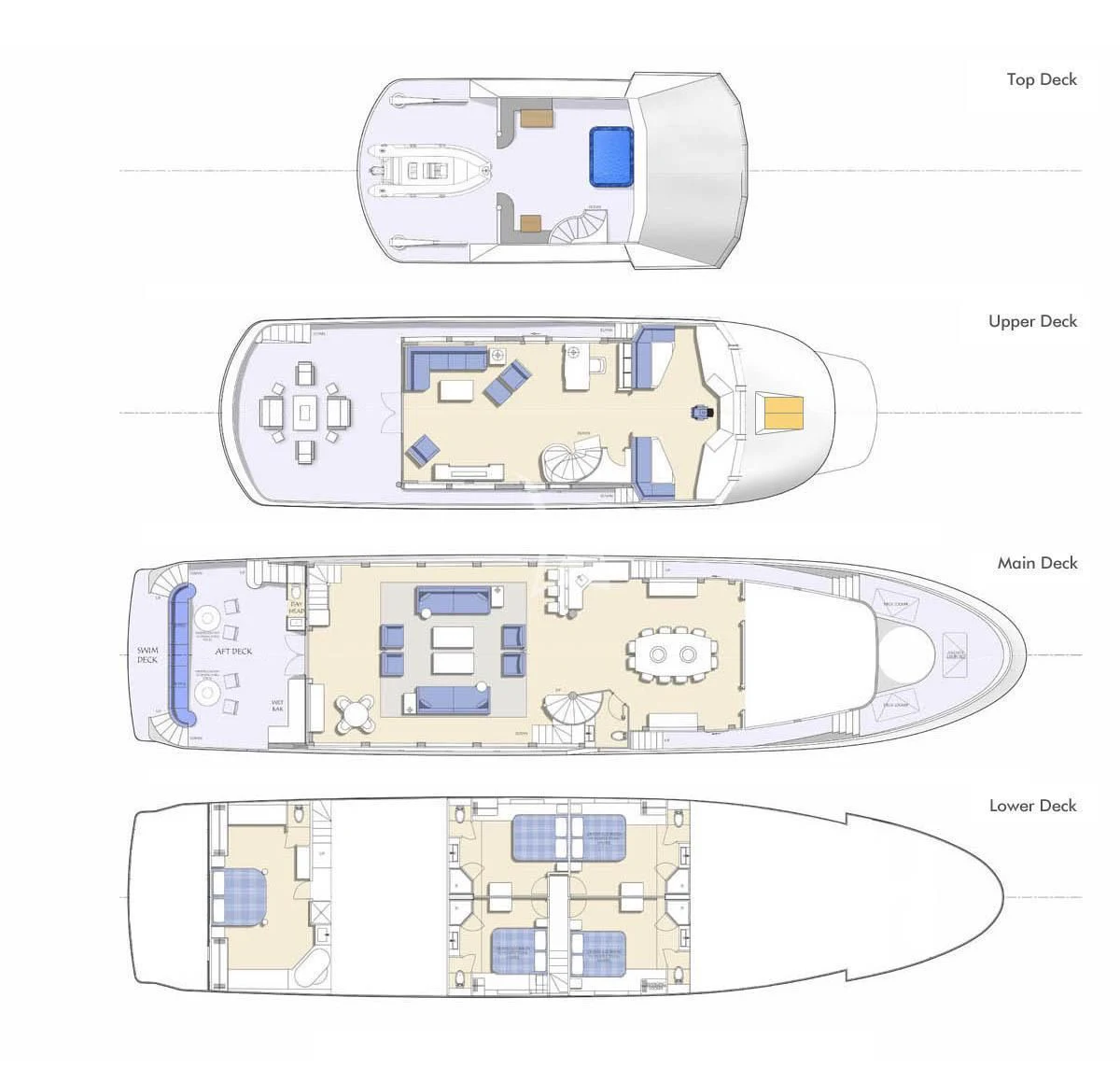 diagram aboard ASCENTE Yacht for Charter