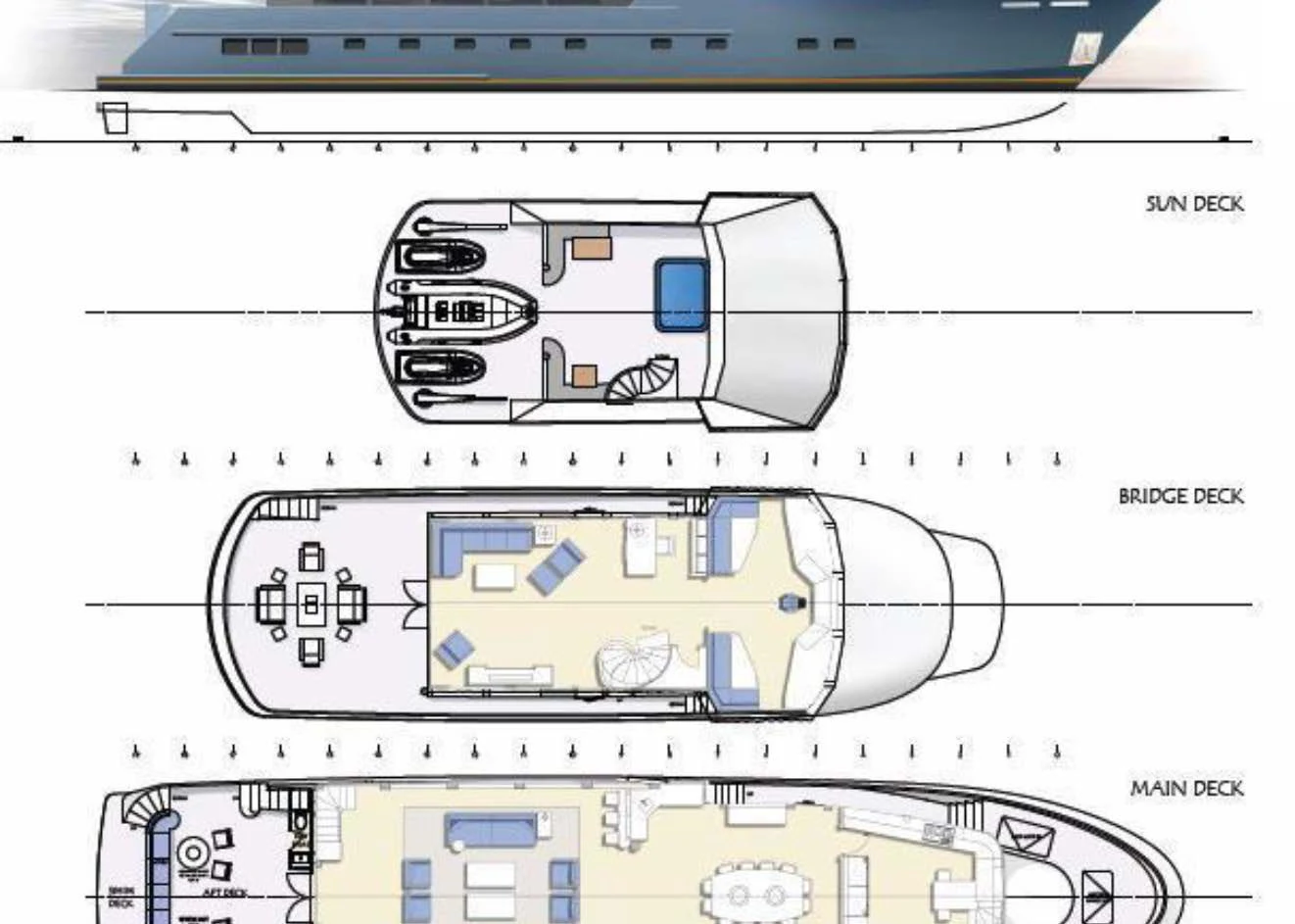 diagram, engineering drawing aboard ASCENTE Yacht for Charter