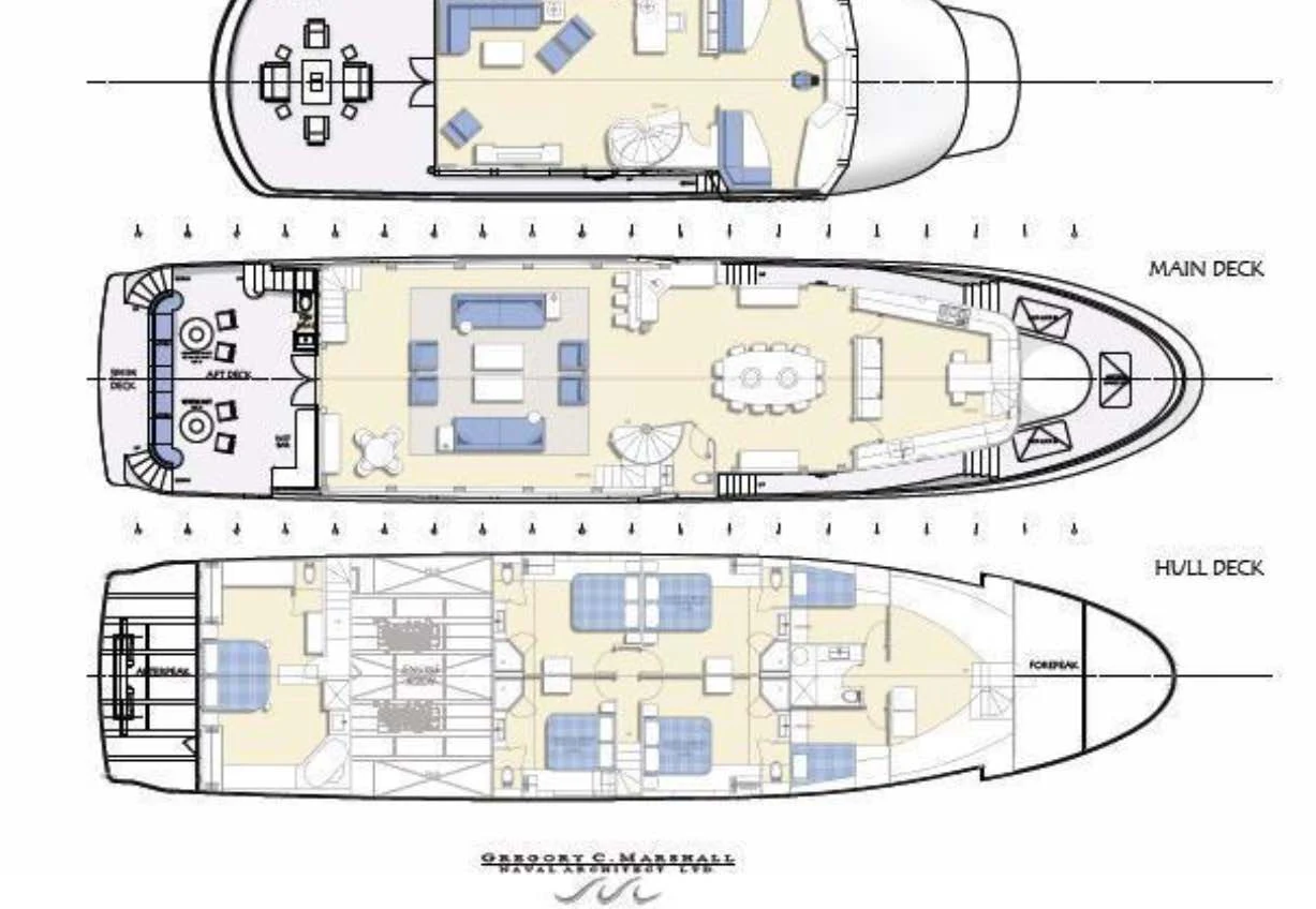 diagram, engineering drawing aboard ASCENTE Yacht for Charter
