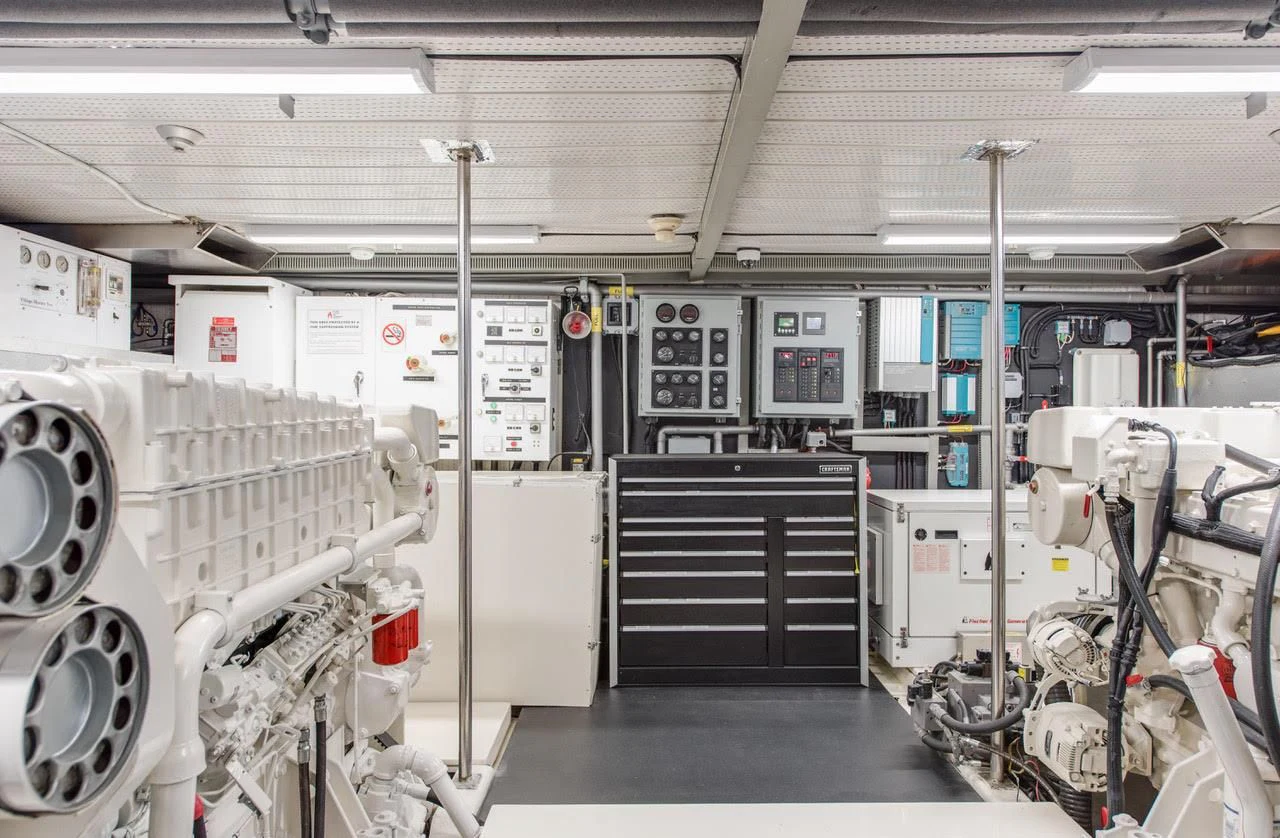 a room with machinery aboard ASCENTE Yacht for Charter