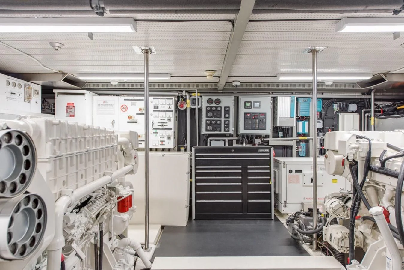 a room with machinery aboard ASCENTE Yacht for Charter