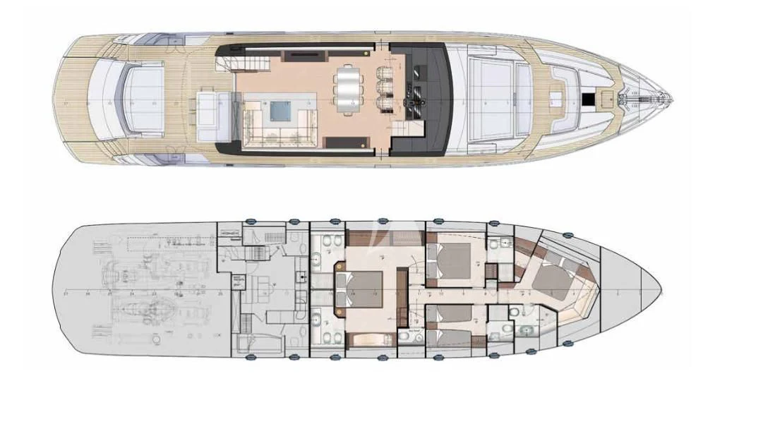 diagram, engineering drawing aboard JUST 4 Yacht for Sale