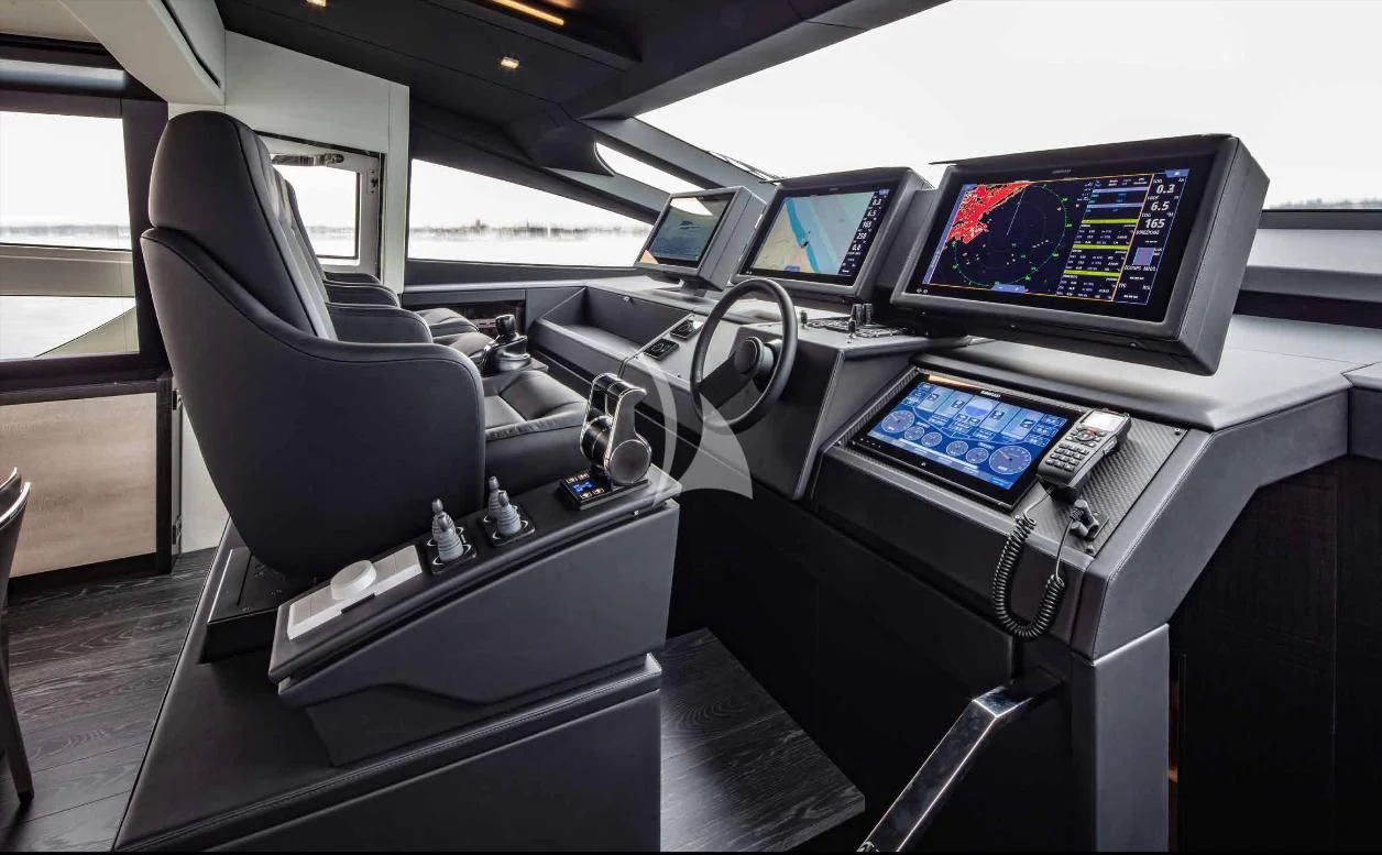 inside of a car aboard JUST 4 Yacht for Sale