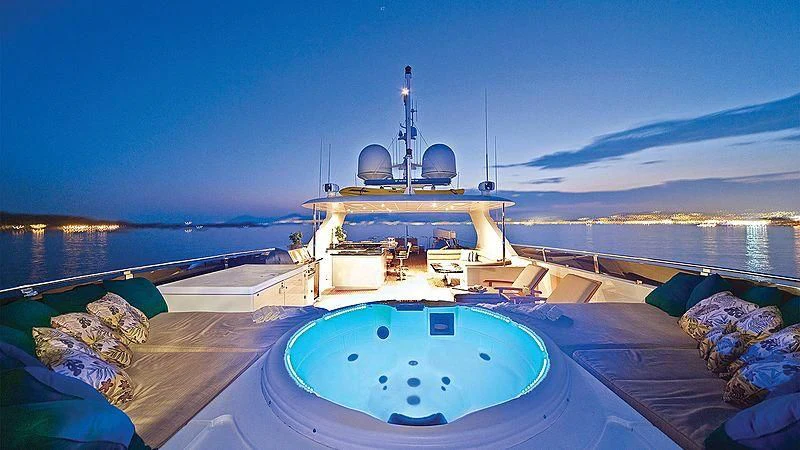 a large ship in the water aboard POPEYE Yacht for Sale