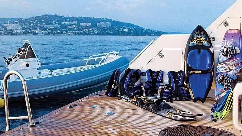 boats on a dock aboard POPEYE Yacht for Sale