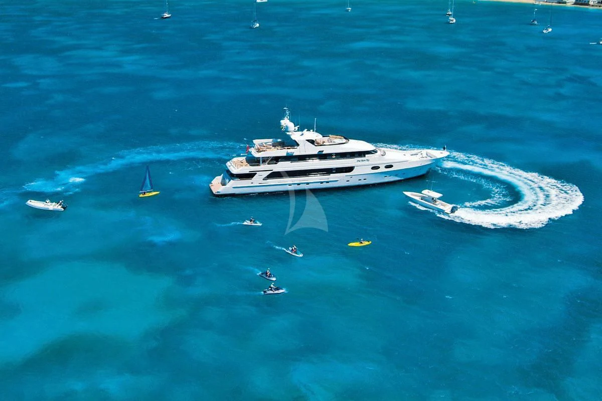 a boat in the water aboard POPEYE Yacht for Sale