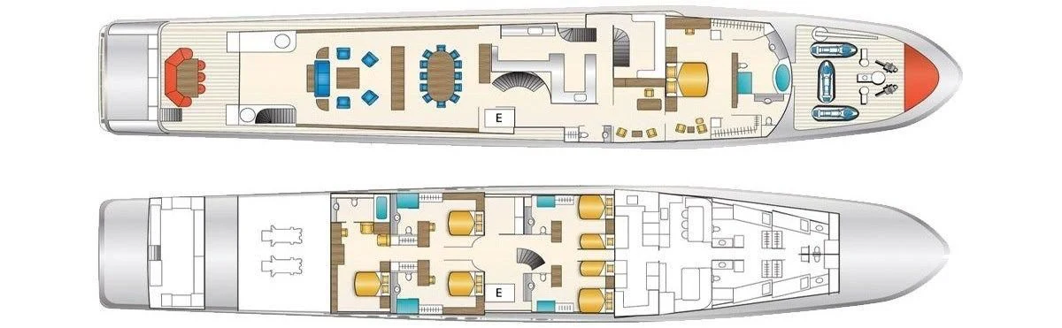 diagram aboard POPEYE Yacht for Sale