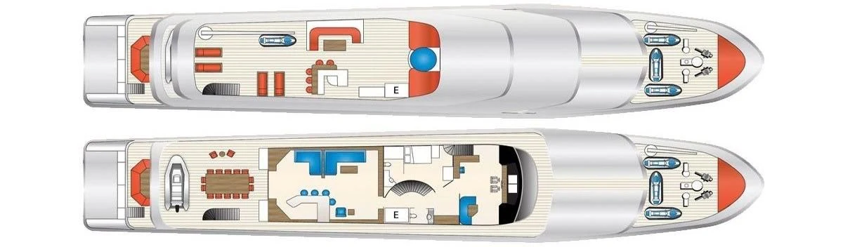 diagram aboard POPEYE Yacht for Sale