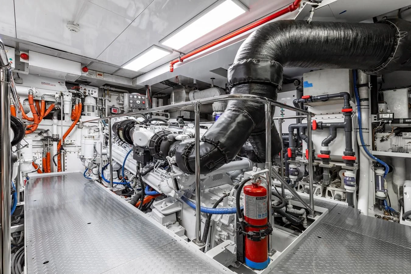 a machine with a large metal pipe aboard POPEYE Yacht for Sale