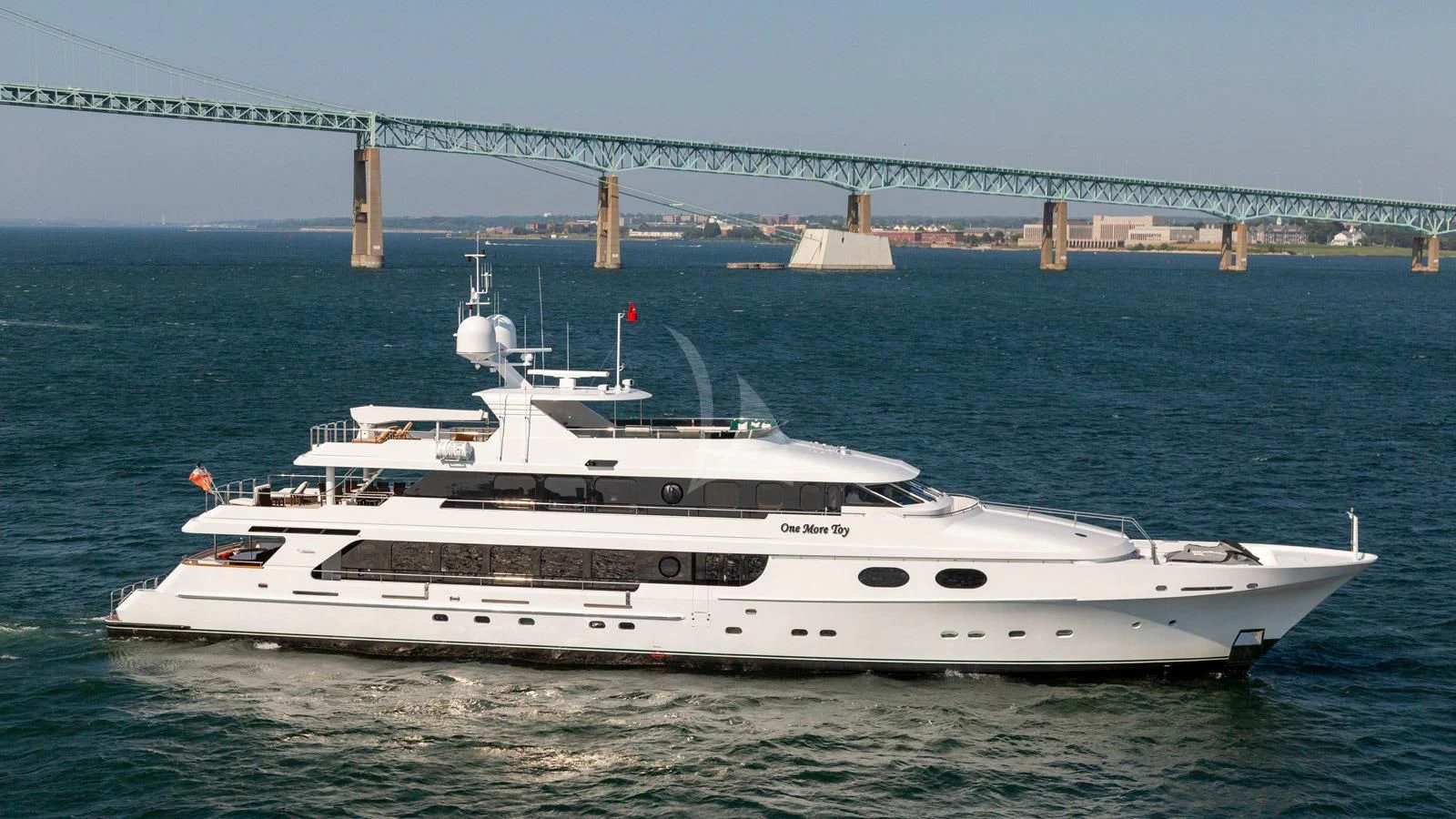a white yacht in the water aboard POPEYE Yacht for Sale