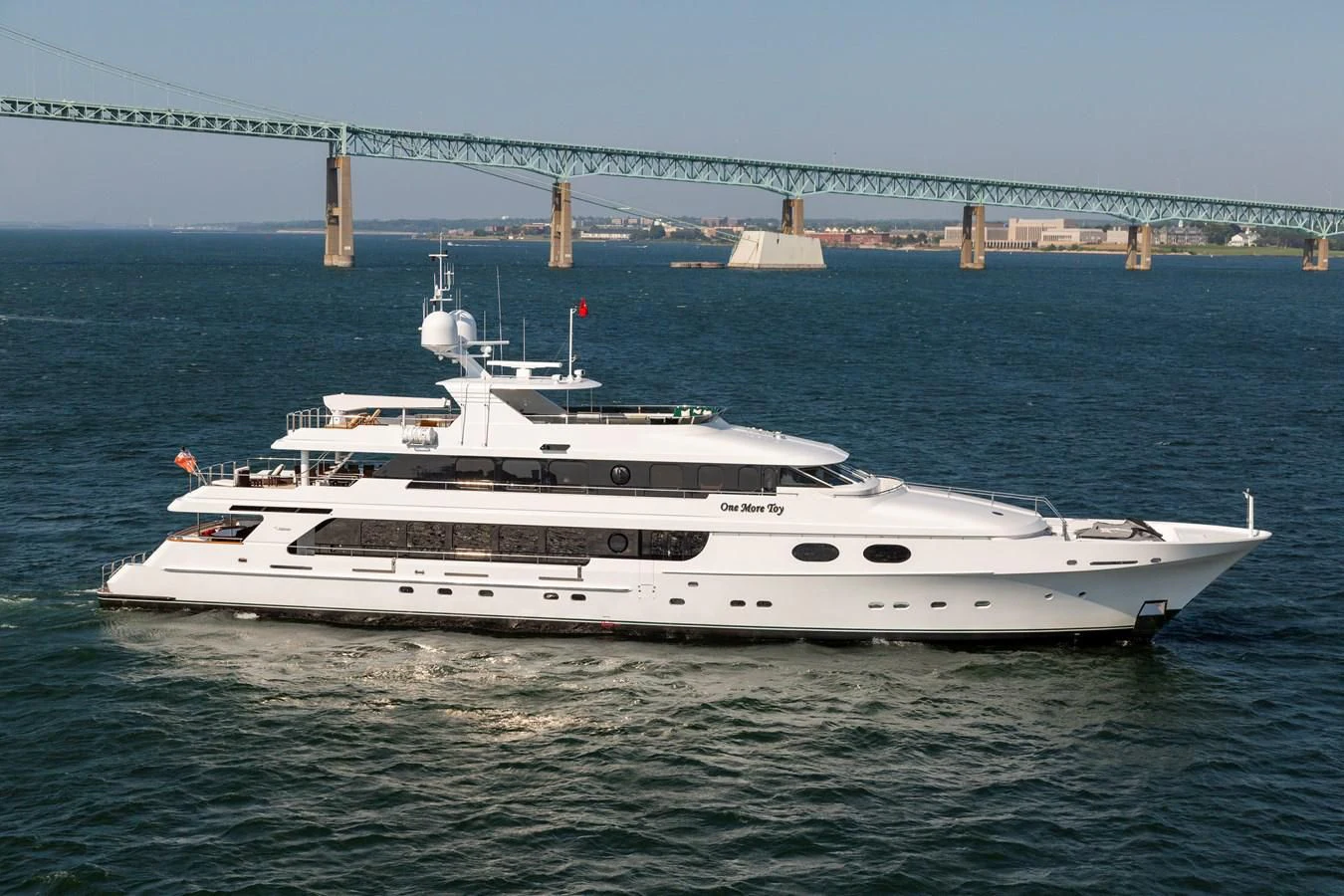a white yacht in the water aboard POPEYE Yacht for Sale