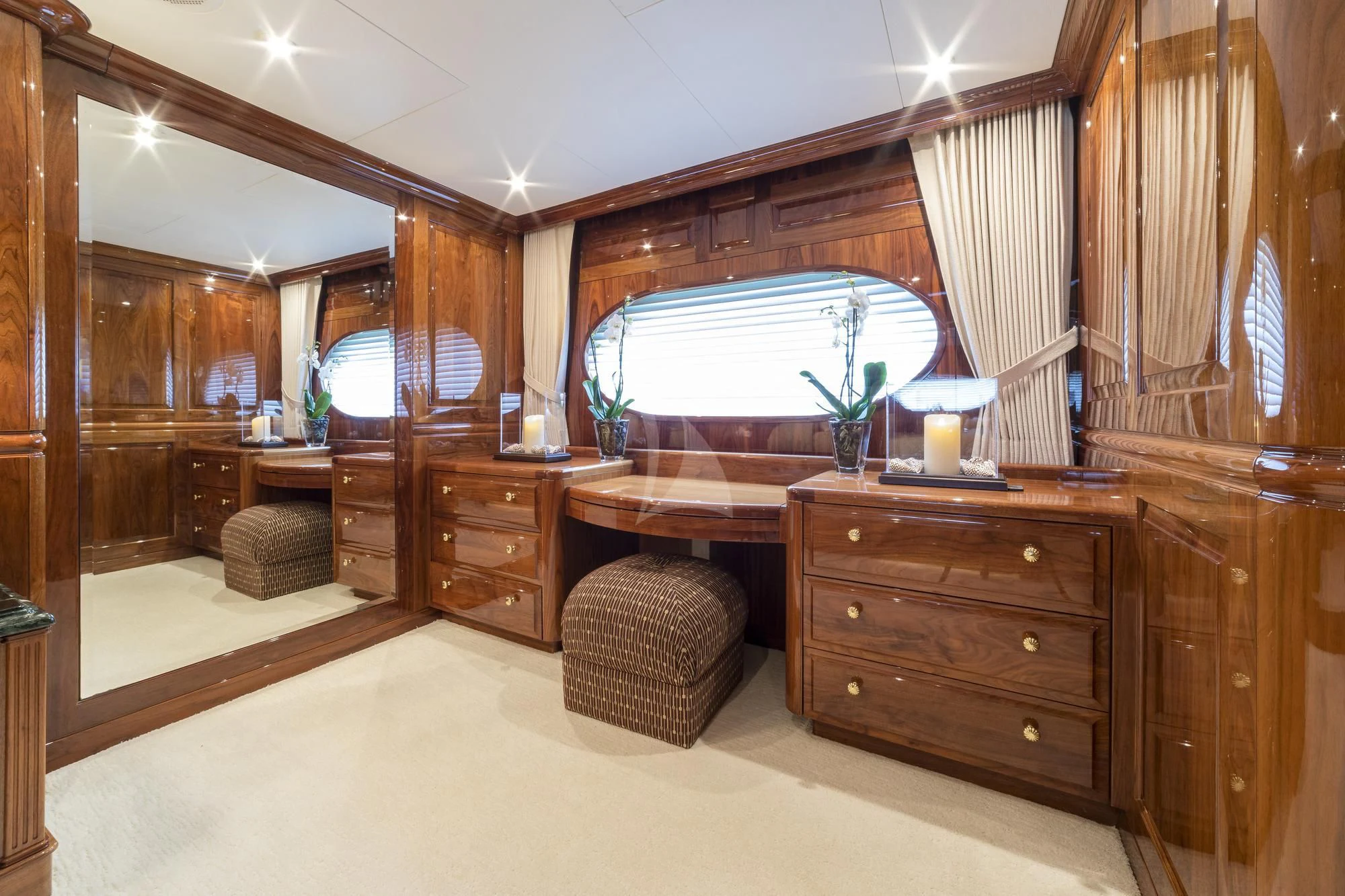 a large wooden cabin aboard POPEYE Yacht for Sale