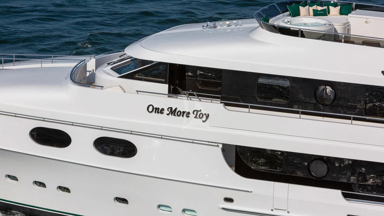 a white yacht on the water aboard POPEYE Yacht for Sale